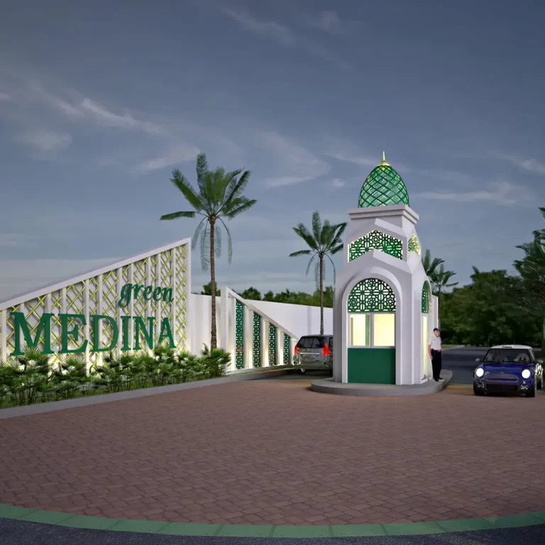 tampak gerbang utama green medina